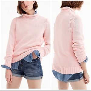 J.Crew 1988 Rollneck Cropped Sweater in Pink Blush